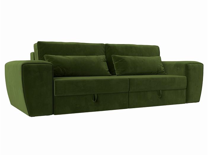 Прямой диван Лига-008 Микровельвет Зеленый