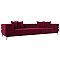 Прямой диван Лига-021 Микровельвет Бордовый
