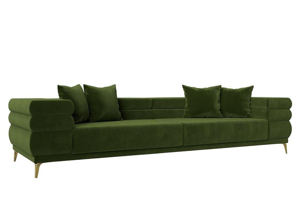 Прямой диван Лига-021 Микровельвет Зеленый кровать интерьерная кариба велюр зеленый