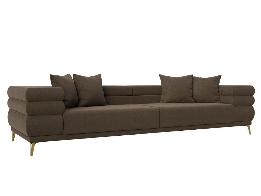 Прямой диван Лига-021 Рогожка Коричневый корзина для хранения доляна storage 19×19×10 см средняя дерево коричневый серый