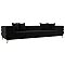 Прямой диван Лига-021 Велюр Черный