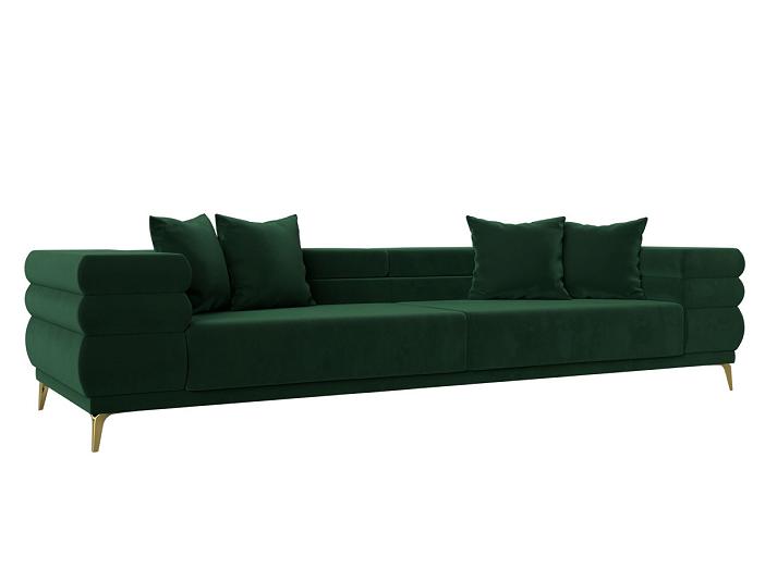 Прямой диван Лига-021 Велюр Зеленый