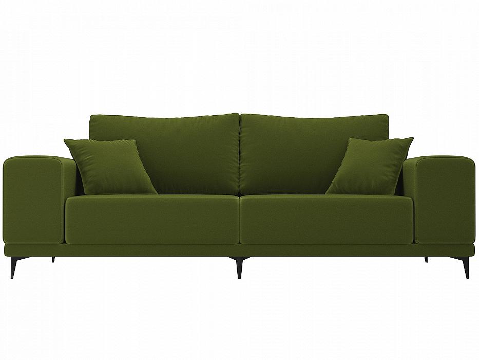 Прямой диван Льюес Микровельвет Зеленый Браво Д-086-2780, цвет зелёный - фото 1