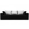 Диван прямой Мэдисон Экокожа Черный с белыми подушками