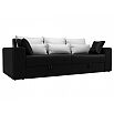 Диван прямой Мэдисон Экокожа Черный с белыми подушками