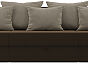 Диван прямой Майами Long Микровельвет Коричневый с бежевыми подушками
