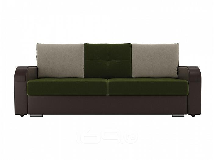 Диван прямой Мейсон Микровельвет Зеленый Коричневый