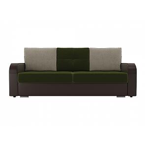Диван прямой Мейсон Микровельвет Зеленый Коричневый