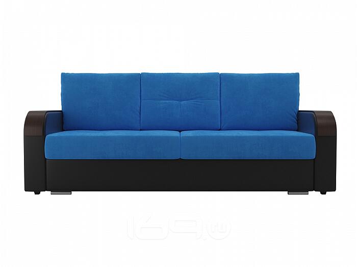 Диван прямой Мейсон Велюр Голубой Черный
