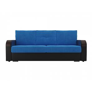 Диван прямой Мейсон Велюр Голубой Черный