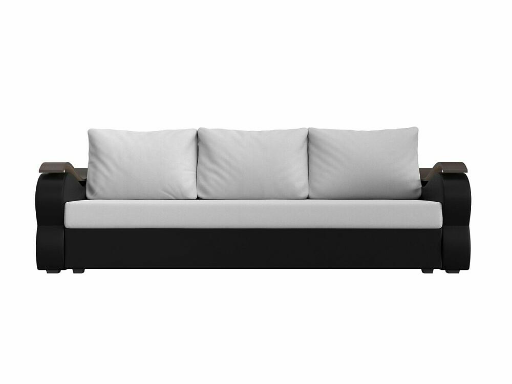 Прямой диван Меркурий Лайт Экокожа Белый-Черный двуспальная кровать марсель лайт пм белый белый микровелюр 180х200 см