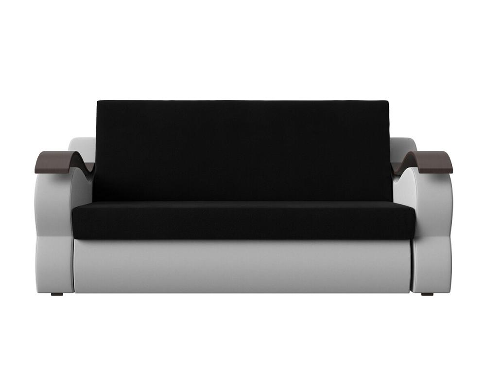 Прямой диван-аккордеон Меркурий Микровельвет Черный Экокожа Белый подтяжки детские ширина 2 см цвет белый