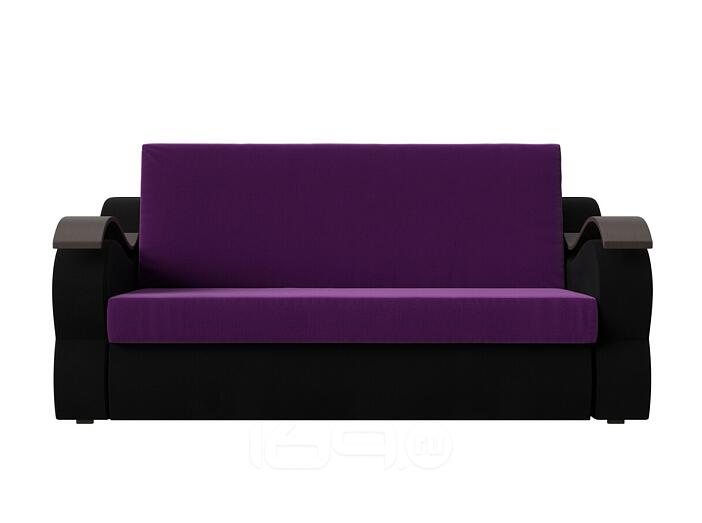 Прямой диван-аккордеон Меркурий Микровельвет Фиолетовый Черный
