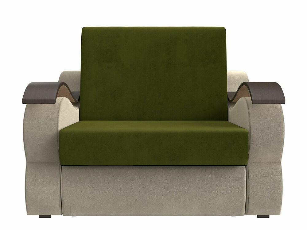 Прямой диван-аккордеон Меркурий 100 Микровельвет Зеленый Бежевый подтяжки детские ширина 2 5 см зеленый