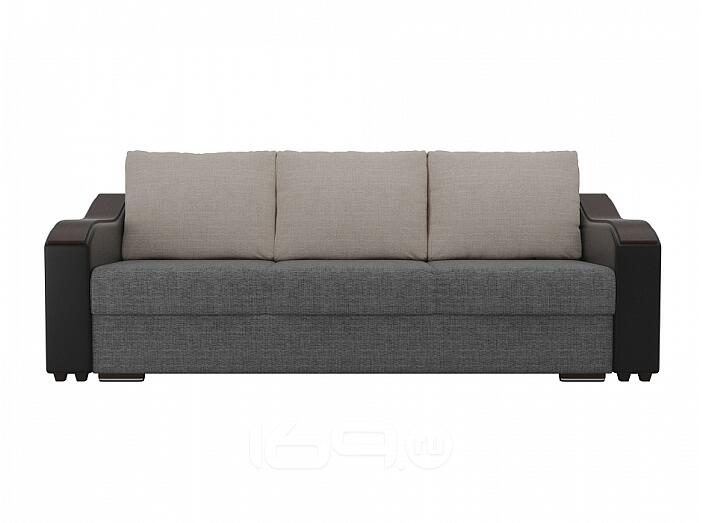 Диван прямой Монако Рогожка Серый Черный