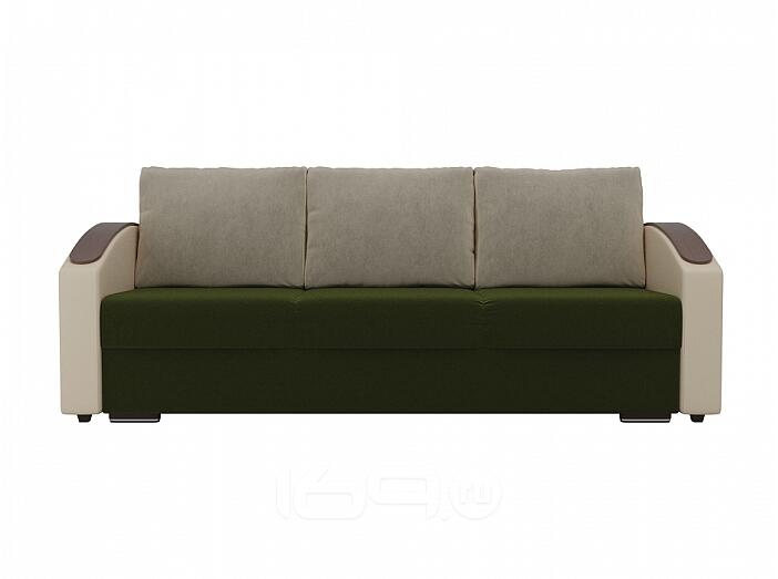 Диван прямой Монако slide Микровельвет Зеленый Бежевый