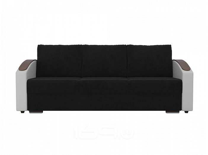 Диван прямой Монако slide Велюр Черный Белый