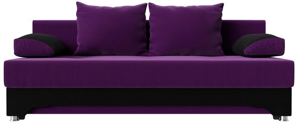 Диван прямой Ник-2 Микровельвет Фиолетовый Черный шарик для кошек игольчатый мягкий 5 см фиолетовый