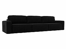 

Прямой диван Прага Классик лонг Микровельвет Чёрный