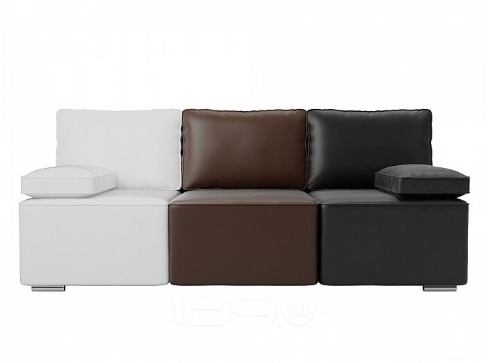 Диван прямой Радуга Экокожа Белый Коричневый Черный