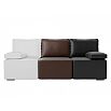 Диван прямой Радуга Экокожа Белый Коричневый Черный