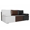 Диван прямой Радуга Экокожа Белый Коричневый Черный