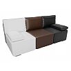 Диван прямой Радуга Экокожа Белый Коричневый Черный