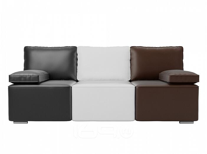 Диван прямой Радуга Экокожа Черный Белый Коричневый