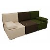 Диван прямой Радуга Вельвет Бежевый Коричневый Зеленый