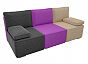 Диван прямой Радуга Вельвет Черный Фиолетовый Бежевый