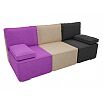Диван прямой Радуга Вельвет Фиолетовый Бежевый Черный