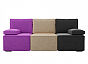 Диван прямой Радуга Вельвет Фиолетовый Бежевый Черный