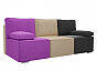 Диван прямой Радуга Вельвет Фиолетовый Бежевый Черный