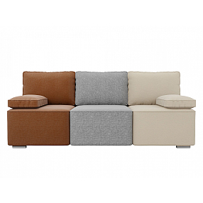 Диван прямой Радуга Рогожка Коричневый Серый Бежевый