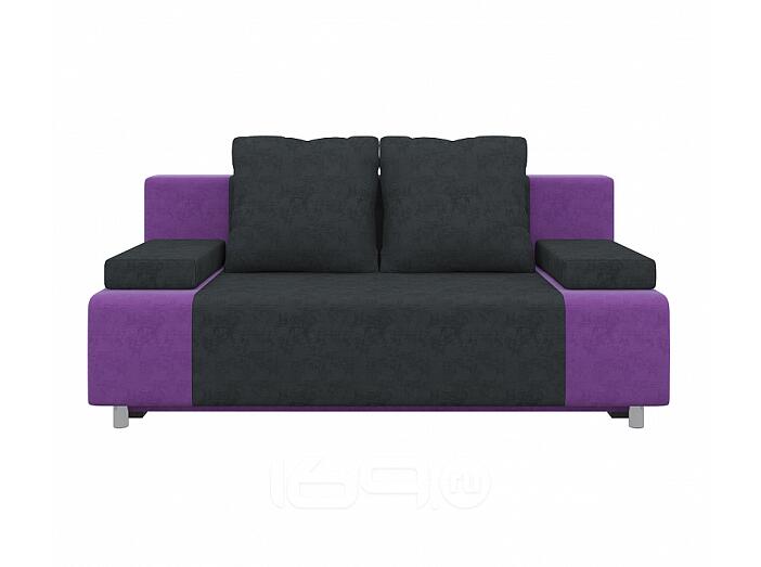Диван прямой Шарль Вельвет Черный Фиолетовый