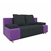 Диван прямой Шарль Вельвет Черный Фиолетовый