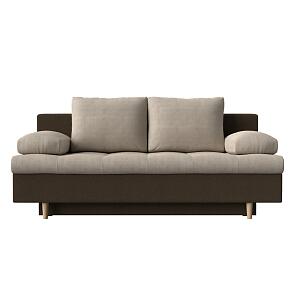 Диван прямой Спенсер Рогожка Бежевый Коричневый