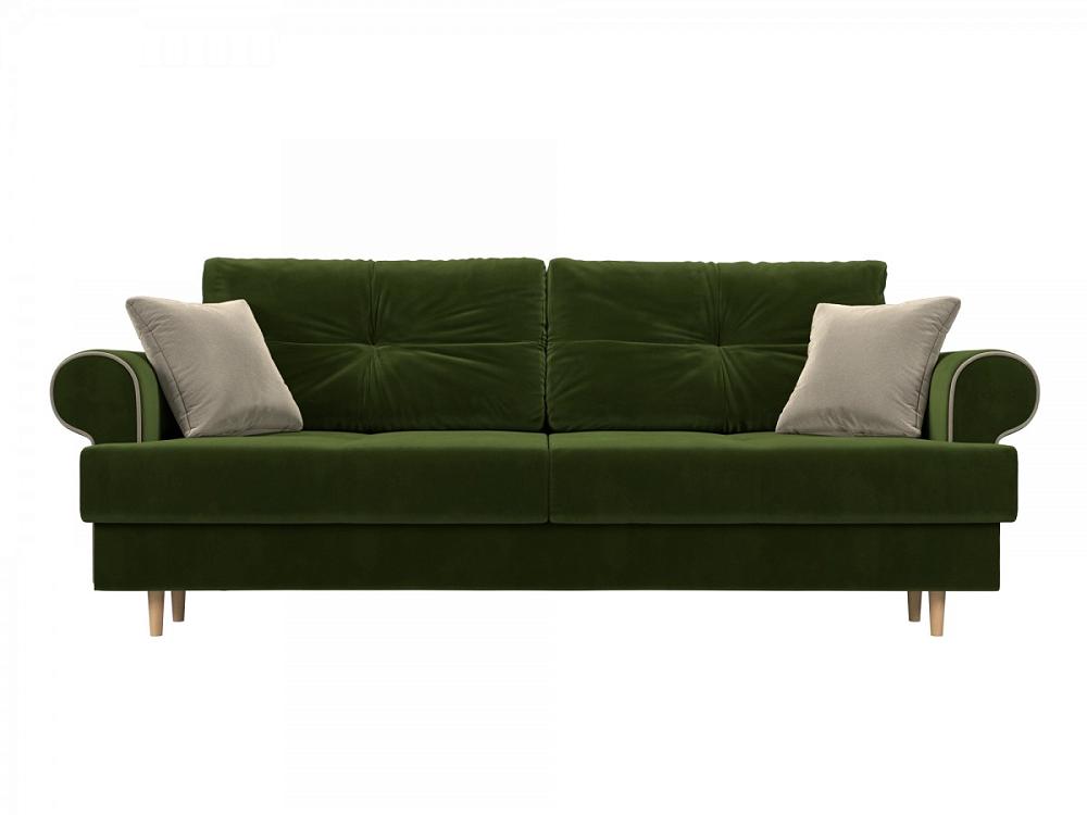 Прямой диван Сплин Микровельвет Зеленый сучкорез прямого реза ми 500 мм деревянные рукоятки