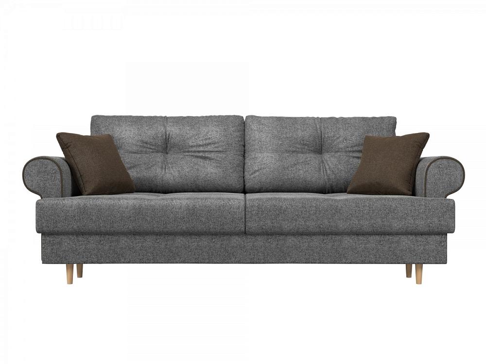 

Прямой диван Сплин Рогожка Серый, Коричневые подушки