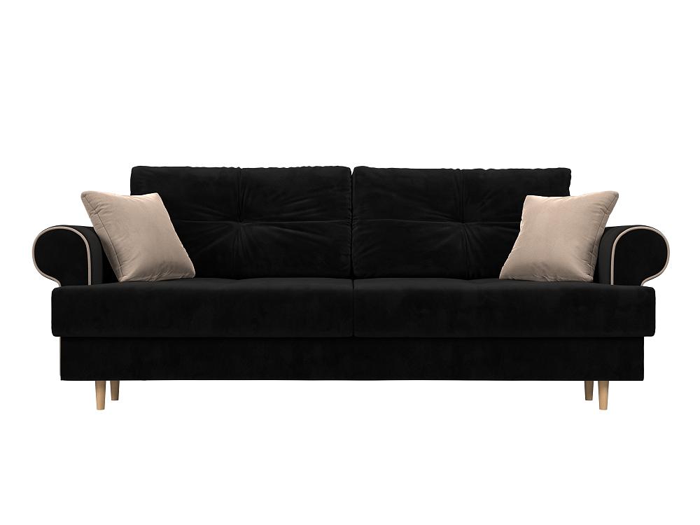 Прямой диван Сплин Велюр Черный collar soft поводок верх ширина 25 мм длина 122 см