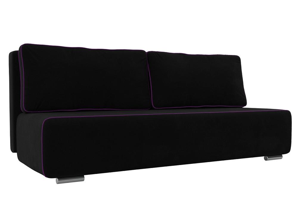 Прямой диван Уно Микровельвет Чёрный/Фиолетовый комплект амуниции рельефный 2 см шлейка 44 50 см поводок 120 см жёлто чёрный