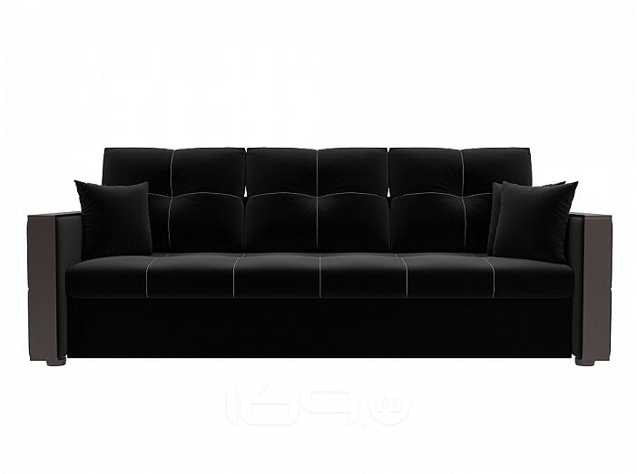 Диван прямой Валенсия Микровельвет Черный