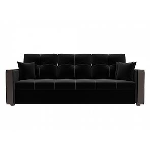 Диван прямой Валенсия Микровельвет Черный