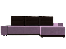 

Диван угловой правый Чикаго микровельвет сереневый подушки коричневый, Сиреневый;коричневый