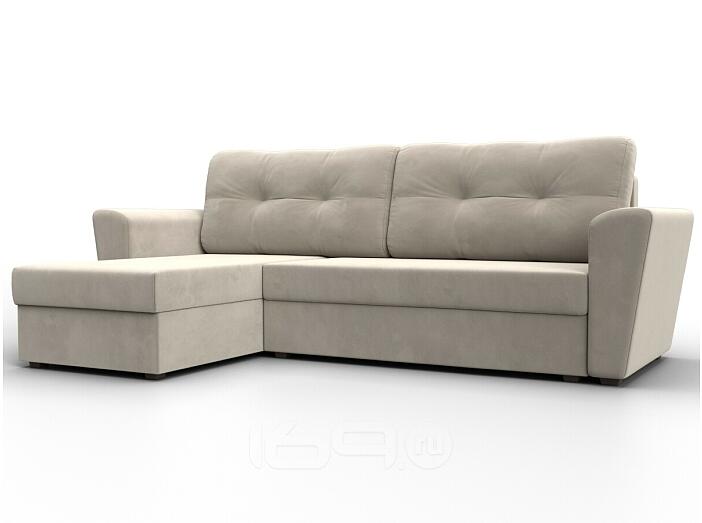 Диван угловой амстердам лайт левый микровельвет бежевый еврокнижка