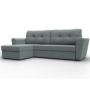 Диван угловой амстердам лайт левый угол амур 07 серый еврокнижка