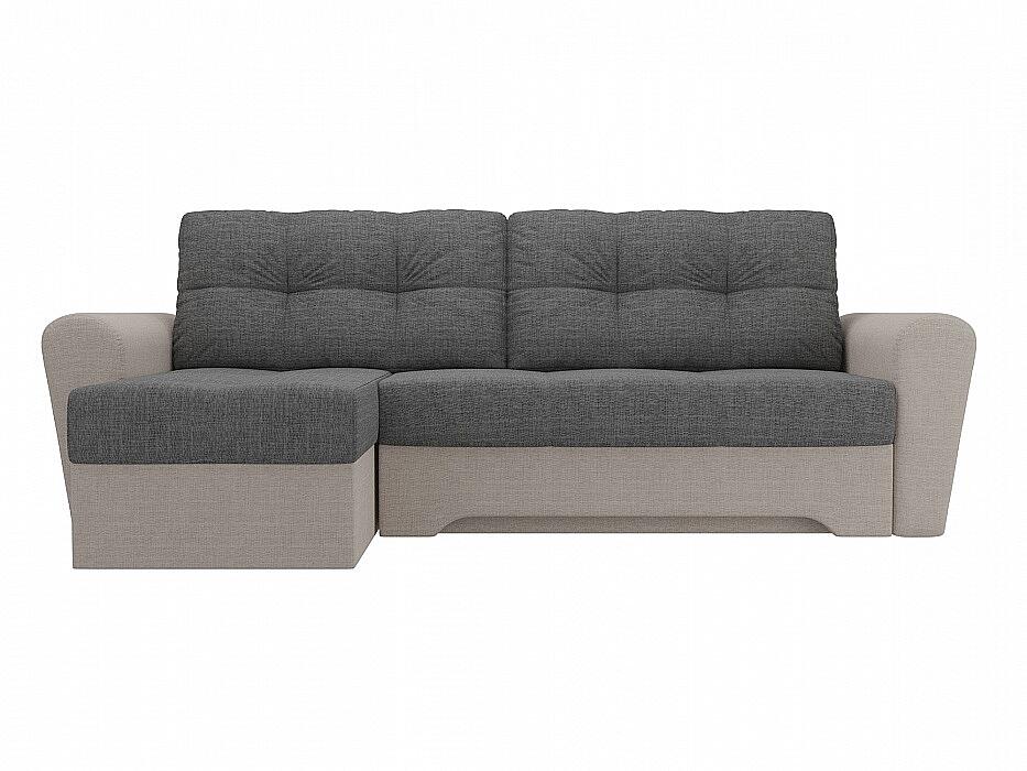 

Диван угловой Амстердам левый Рогожка Серый Бежевый, Серый/бежевый;бежевый