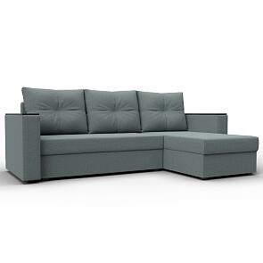 Диван угловой атланта без стола универсальный угол амур 07 серый еврокнижка