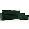 Диван угловой атланта велюр без стола универсальный угол seven 626 зеленый еврокнижка