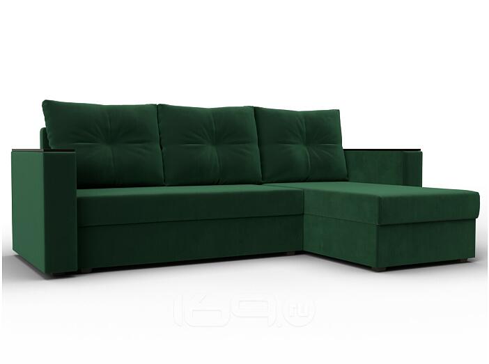 Диван угловой атланта без стола универсальный угол seven 626 зеленый еврокнижка